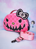 *Ready To Ship* Glow-In-The-Dark Pumpkin Meowgenta Crossbody Convertible Bowler
