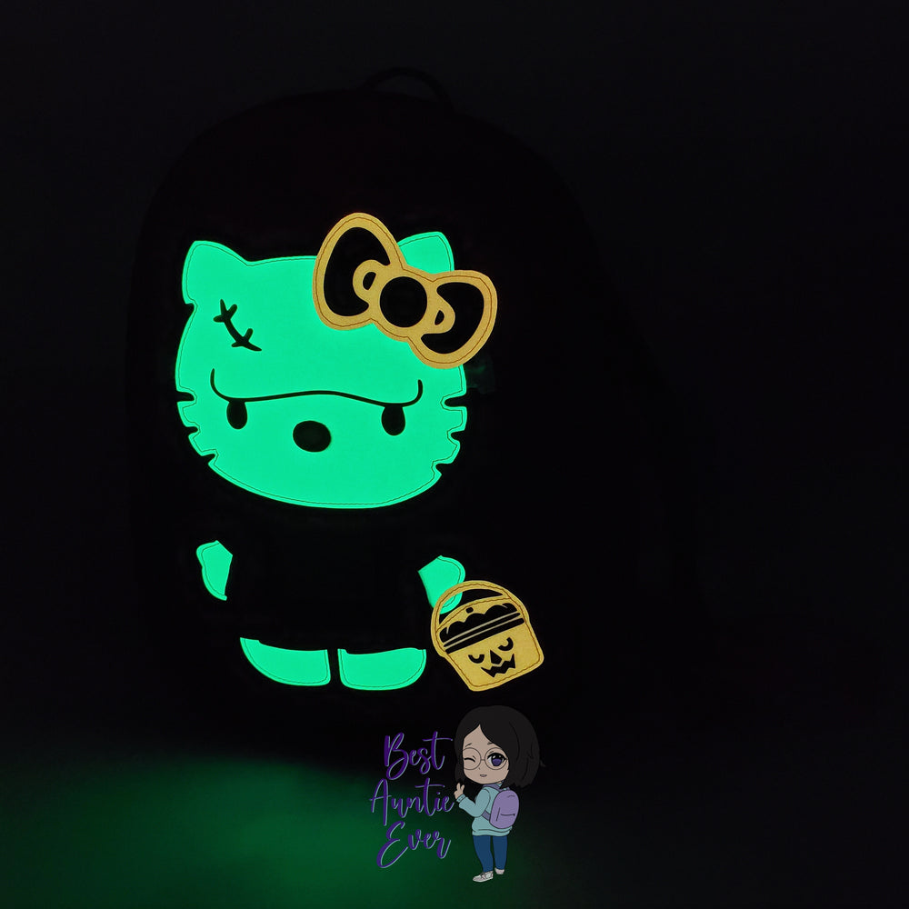*Ready To Ship* Glow-In-The-Dark Franken-kitty Adult Slim Backpack