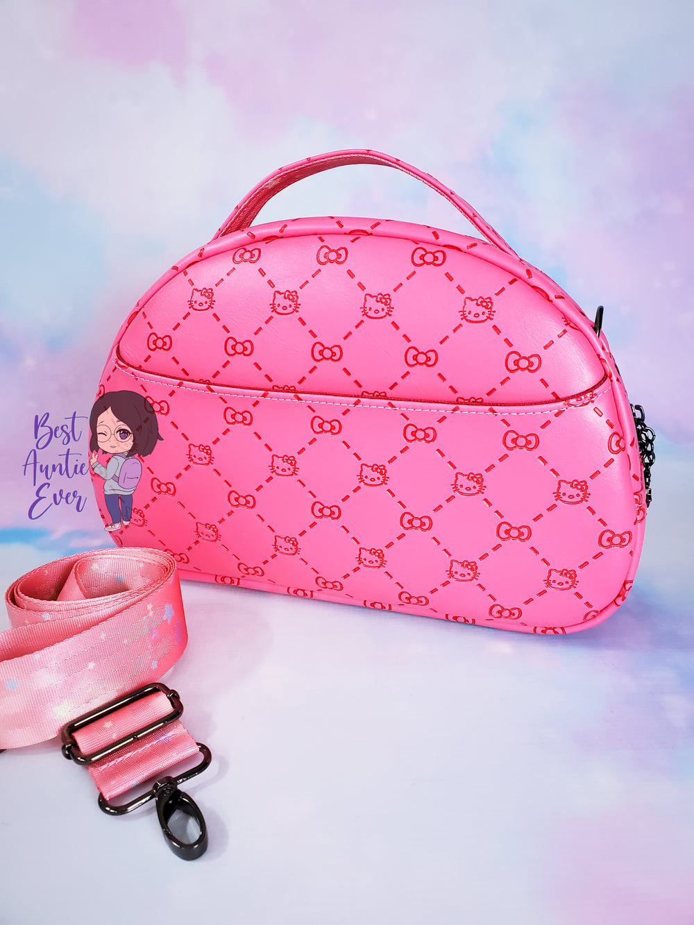 *Ready To Ship* Meow-genta  Crossbody Convertible Bowler