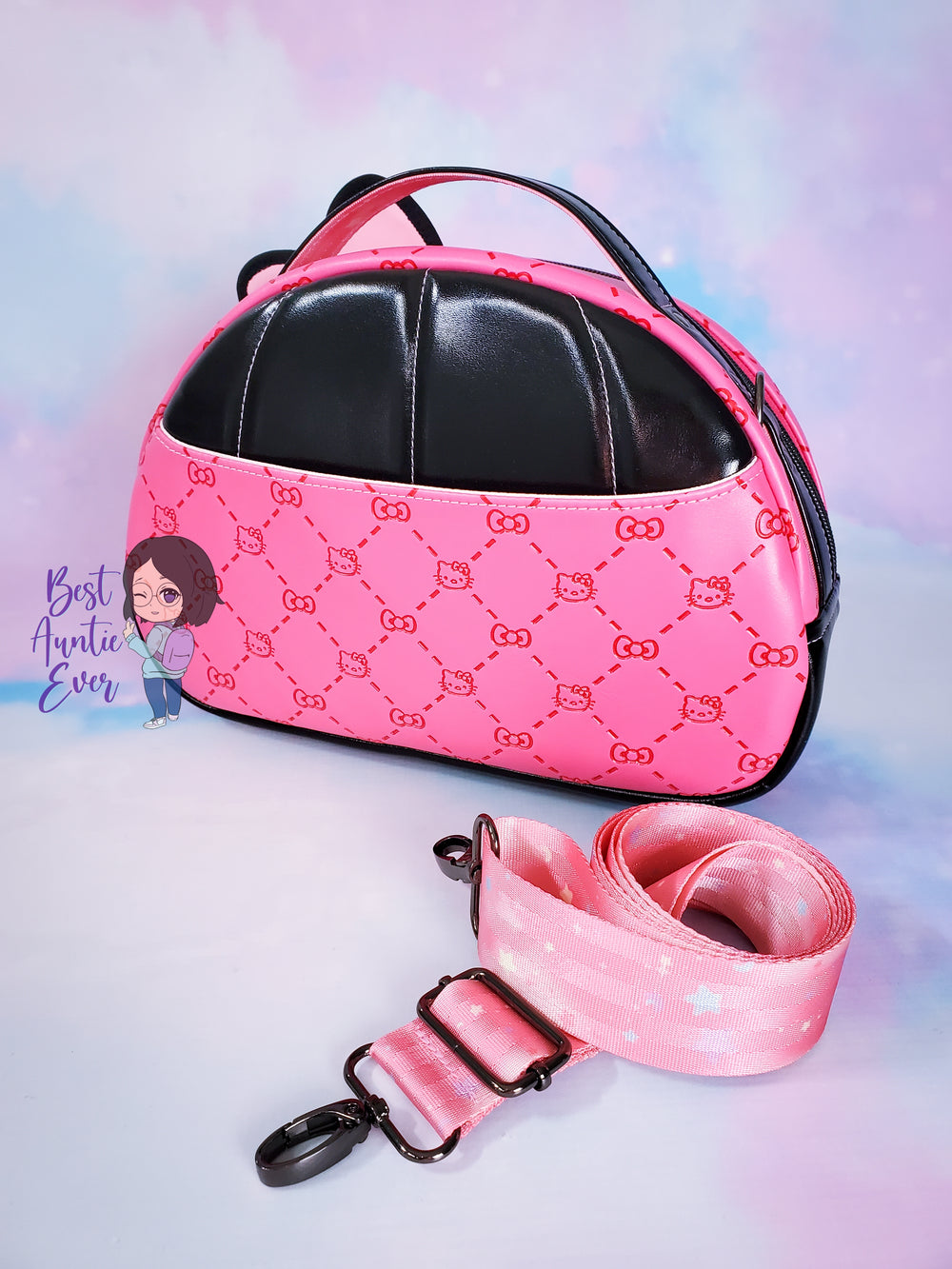 *Ready To Ship* Glow-In-The-Dark Pumpkin Meowgenta Crossbody Convertible Bowler