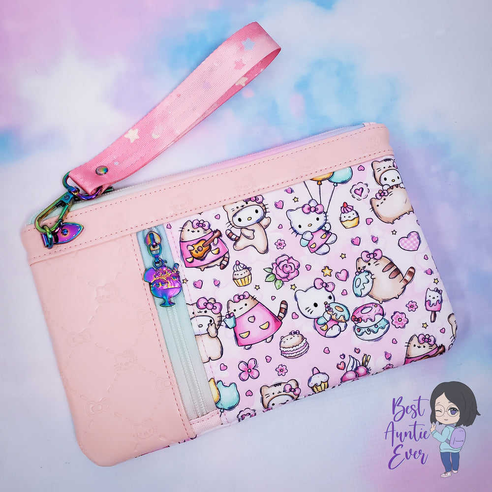 *Ready To Ship* Sleepy Kitties Clutch/Wristlet