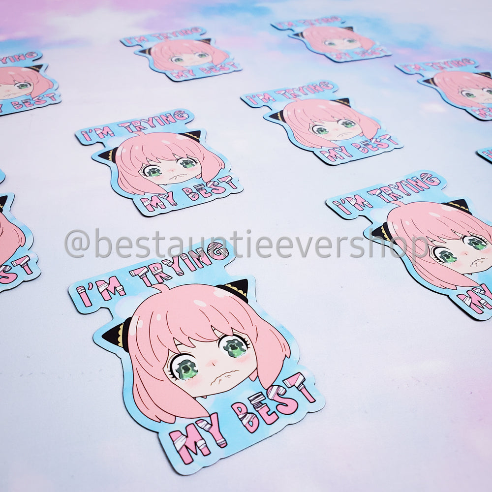 I'm Trying My Best GIRL Vinyl MAGNET