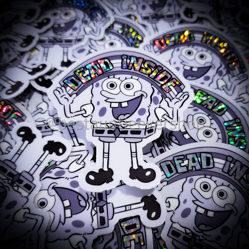 Dead Inside Glitter Vinyl Sticker