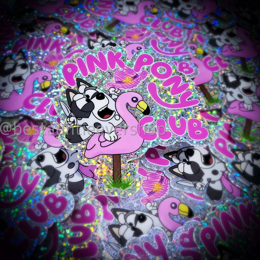Pink Pony Club Glitter Vinyl Sticker